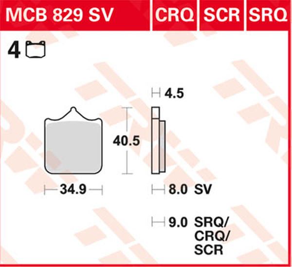 Trw CRQ Series Carbon Race Brake Pads For BMW S 1000 R 2010-2024 MCB829CRQ