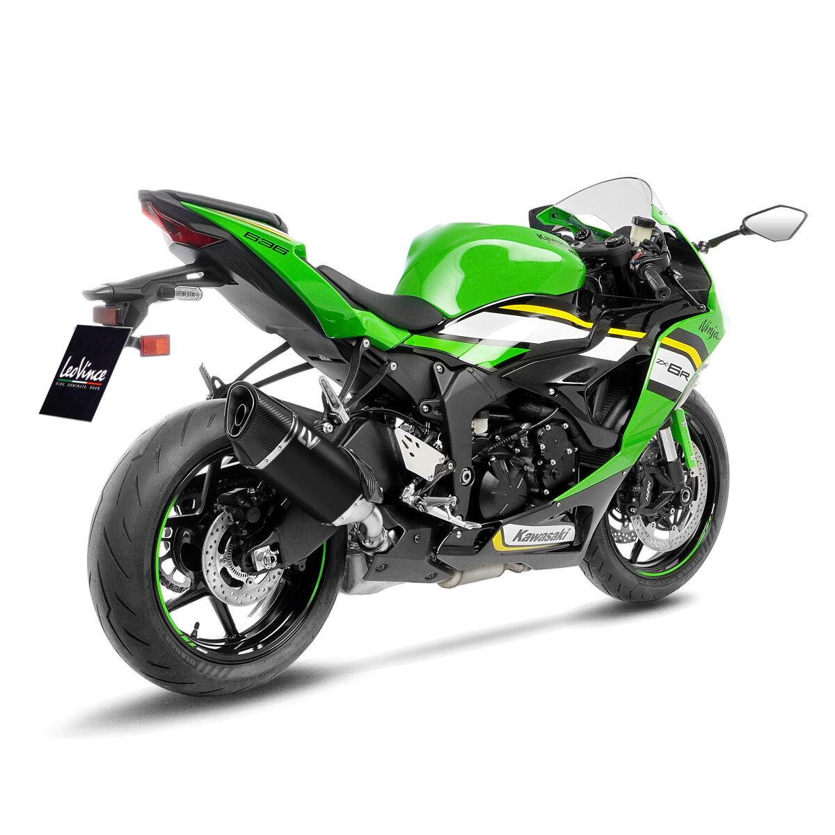 LEOVINCE LV-14R Black Edition Slip-On Muffler for KAWASAKI ZX6R 19-26 15625B