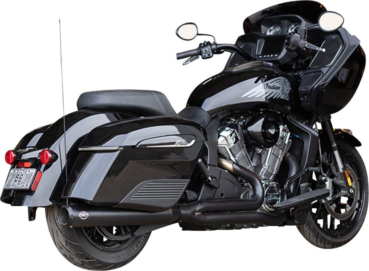 S&S CYCLE 2-into-1 Qualifier Exhaust System Black Race for INDIAN 20-26 550-1131