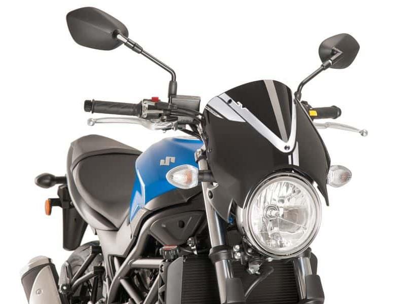 PUIG Retrovision Black Semi Fairing And Screen 195mm Black for Suzuki SV 650 16-25 8926N
