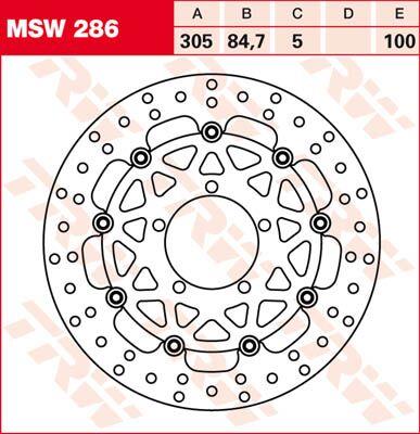Trw Round Floating Brake Rotor For Triumph Tiger 800 XCA 2011-2020 Silver MSW286