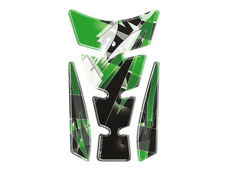 Puig Wings Tank Pad With Kawasaki Logo Green 21117H