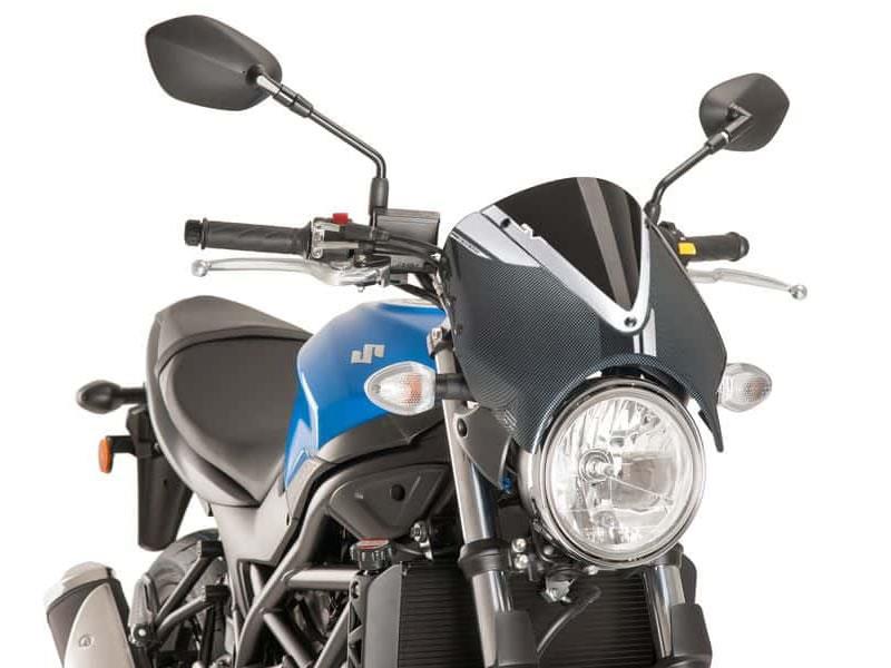 PUIG Retrovision Carbon Look Semi Fairing And Screen 195mm Black for Suzuki SV 650 16-25 8927N