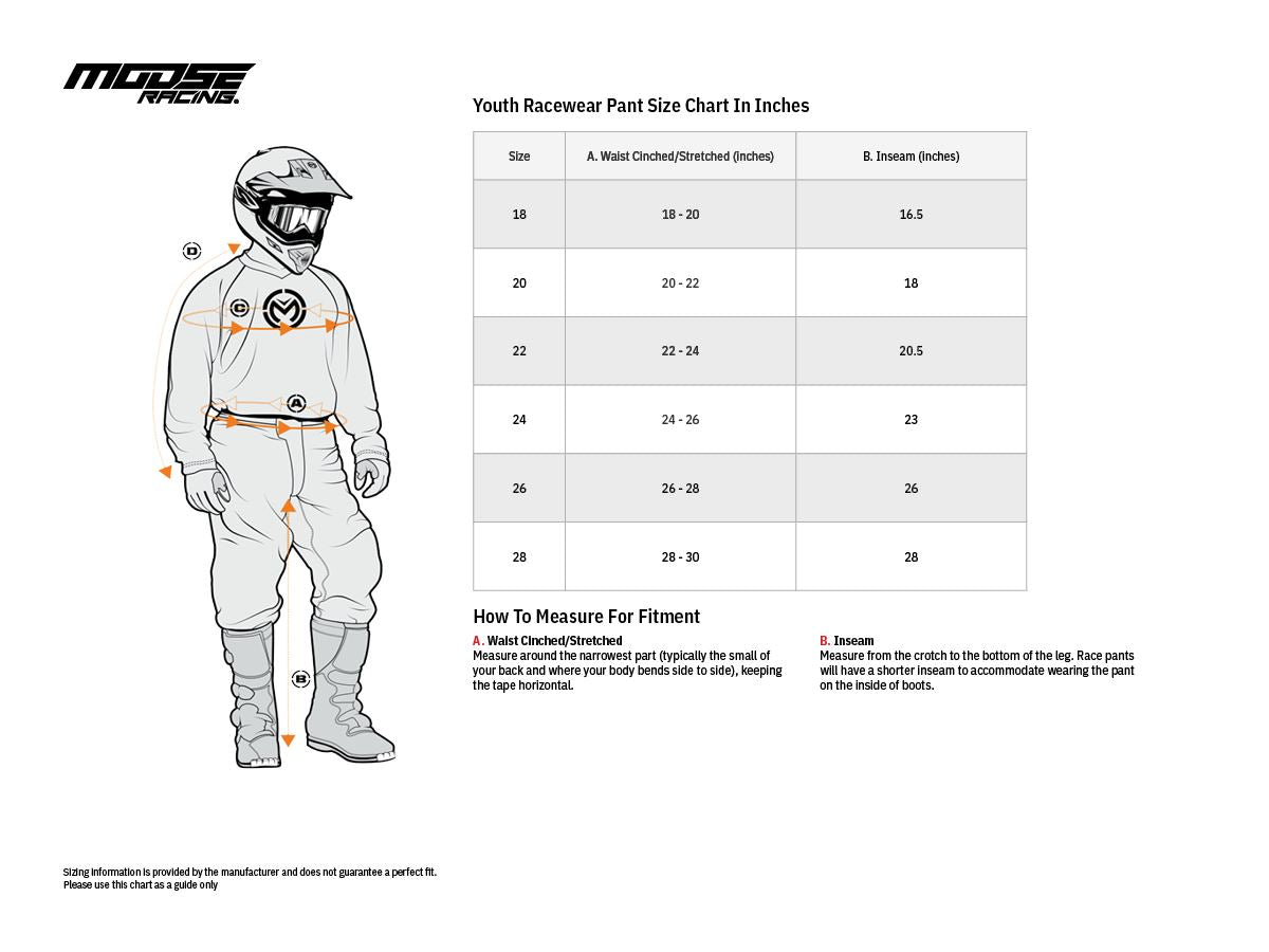 Moose Racing Trousers Youth Agroid Red/White/Blue 24 Model