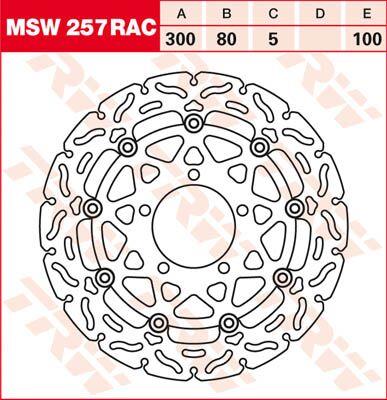 Trw Contoured Floating Brake Rotor For Kawasaki KLE 650 2004-2024 MSW257RAC