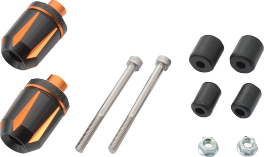 Daytona TKM-2 Handlebar End Anodized Black/Orange Fits 7/8 & 1 Bars 88059