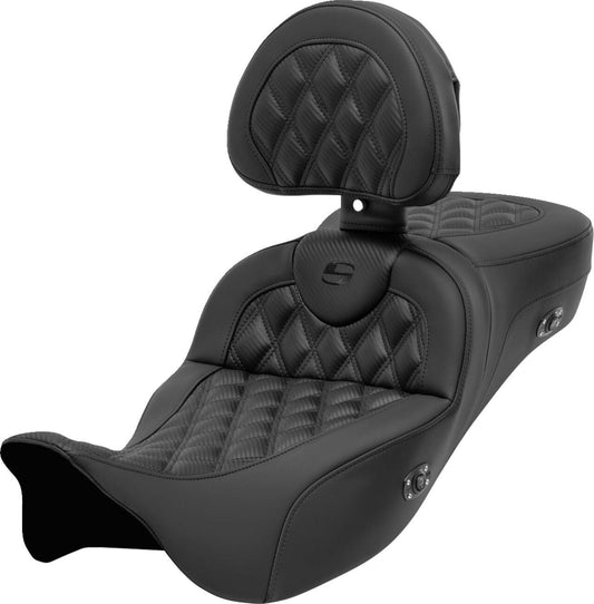 Saddlemen Roadsofa Leather Seat Heated Extended Reach With Backrest For Harley Davidson FLHXS 1868 ABS 08-23 808-07B-207C0