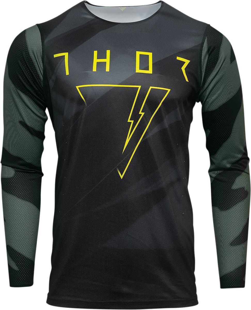 Thor Prime Pro Cast Jersey Green/Black Men'S Large MX Motocross Dirt Bike Gear
