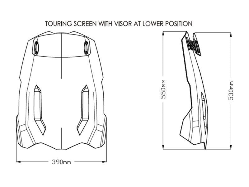 Puig Touring Screen With Extender Light Smoke 21505N