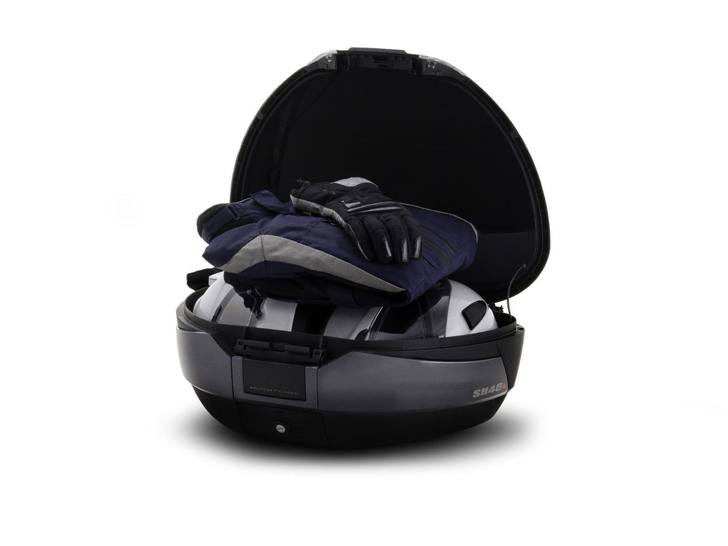 SHAD SH48 Top Box Black/Dark Grey inc Backrest And Carbon Cover D0B48306R
