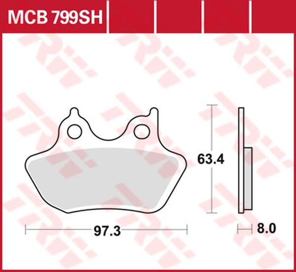 Trw SH Series Rear Brake Pads For Harley FLHRSE4 1800 2006-2008 MCB799SH