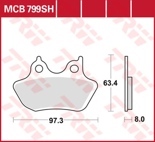 Trw SH Series Rear Brake Pads For Harley FLHRSE4 1800 2006-2008 MCB799SH