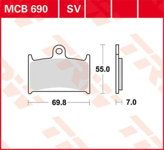 Trw SV Series Sindered Brake Pads For Suzuki GSF 1200 1994-2000 MCB690SV