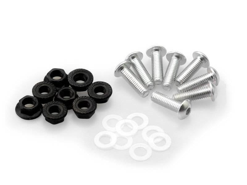 PUIG Anodized Screen Screw Set w/ Nuts Silver Universal 0956P