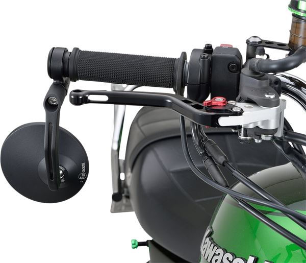 Daytona Aluminum Bar End Mirror Black Round Handlebar End E-marked 89428