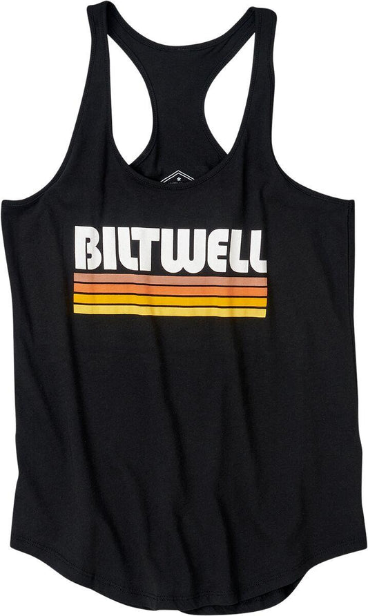 Biltwell Women's Surf Tank Top Black Casual Racerback Polyester