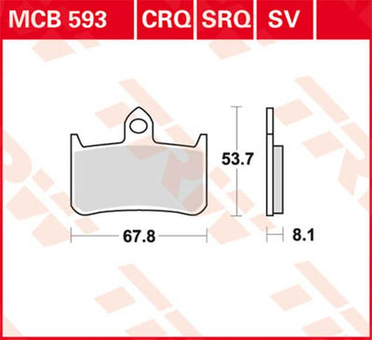 Trw SV Series Sindered Brake Pads For Honda RS 250 R 1988-2009 MCB593SV
