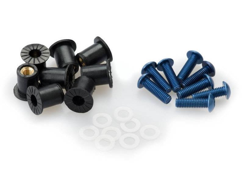 PUIG Anodized Screen Screw Set w/ Silentblocks Blue Universal 0957A