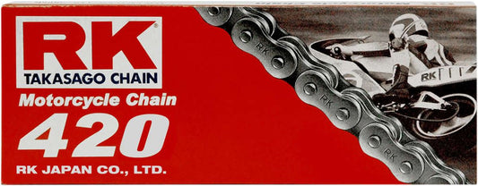 RK Motorcycle Drive Chain M420 138L NONSEAL Natural 420SB138CL