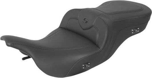 SADDLEMEN Roadsofa™ One-Piece Seat Black Without Backrest Heated 897-07-187HCT