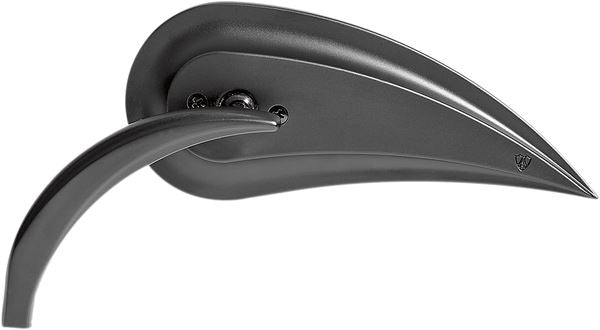 Arlen Ness Rad 3 Mirror 7" W x 3" H Black Screw-In Convex Teardrop 13-092