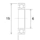BLACK BEARING Bearing B3 6X15X5MM UB-696-B3