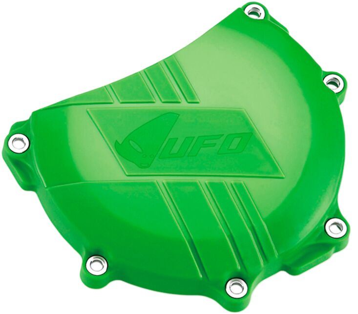 UFO CLUTCH COVER W/MOUNTING KIT KAWASAKI KXF450 GREEN AC02405