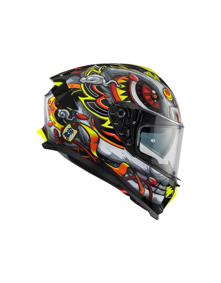 PREMIER HELMETS Typhoon Red/Yellow/Gray Motorcycle Helmet