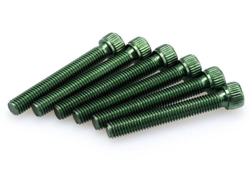PUIG M8 55mm Allen Screws x 6 Green Universal 0540V