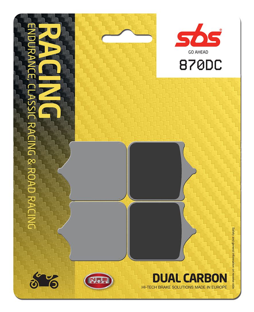 Sbs DC Racing Dual Carbon Brake Pads For BMW S 1000 RR 2010-2018 Set of 4 870DC
