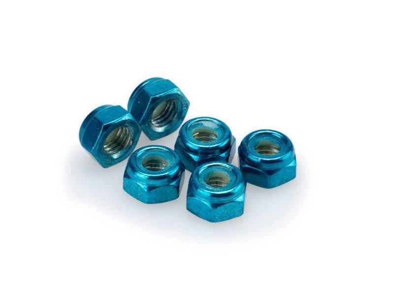 PUIG M8 Locknuts x 6 Blue Universal 0832A