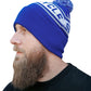 S&S Cycle Hat Beanie Acrylic One Size Blue White Casual Adult Unisex 510-0752