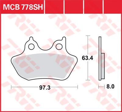 Trw SH Series Sindered Rear Brake Pads For Harley FLHRC 1584 2000-2007 MCB778SH