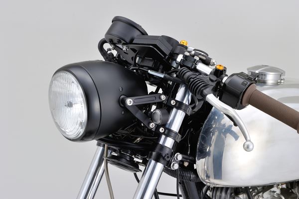 Daytona Headlight Bracket Set CNC Adjustable Black Fork Mount Pair 80725