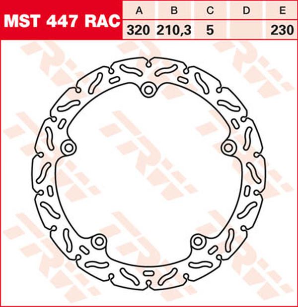 Trw Contoured Fixed Brake Rotor For Honda NC 750 X 2012-2024 Steel MST447RAC