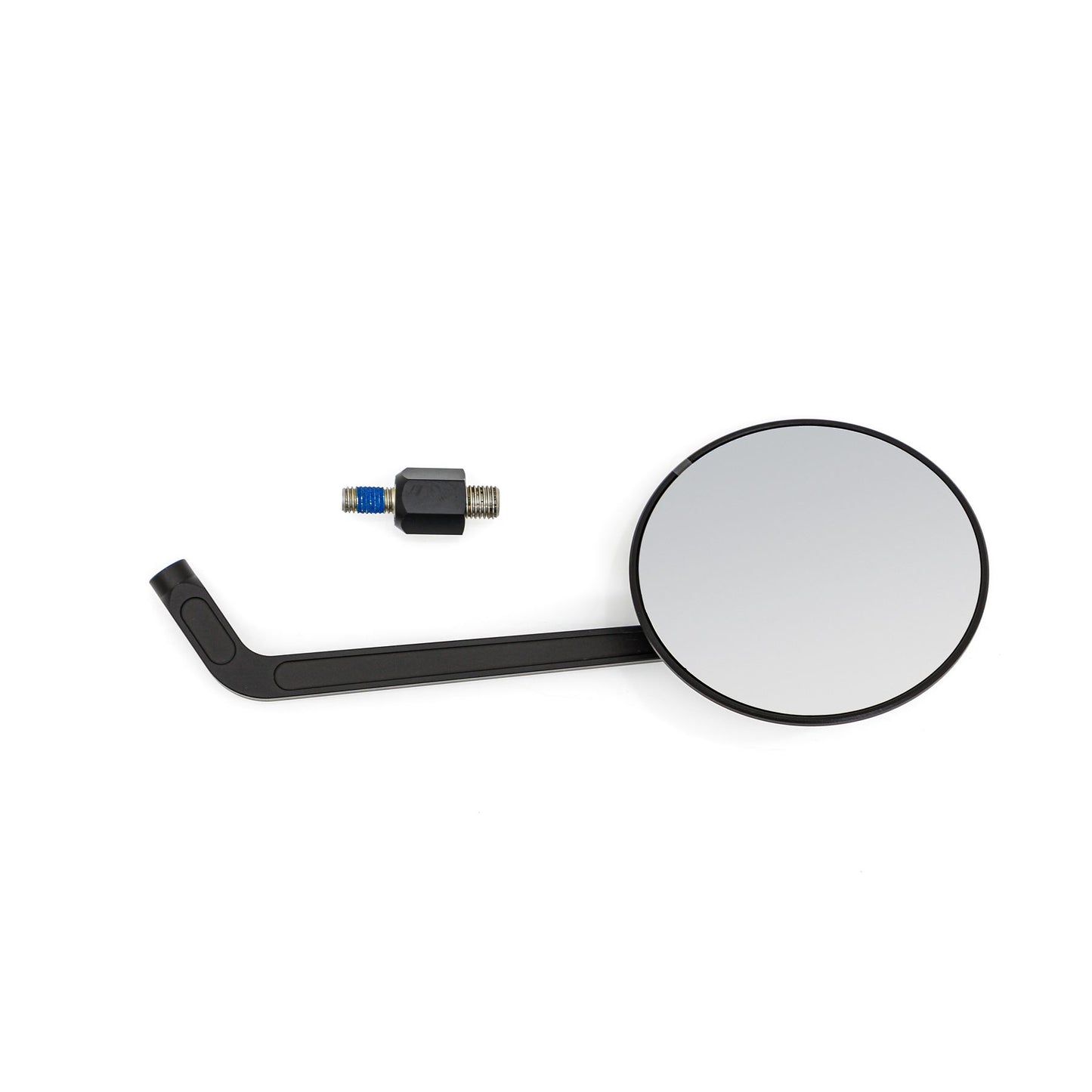 Daytona Aluminum Flat Round Mirror Black E-marked M10×P1.25 Adapter 80998