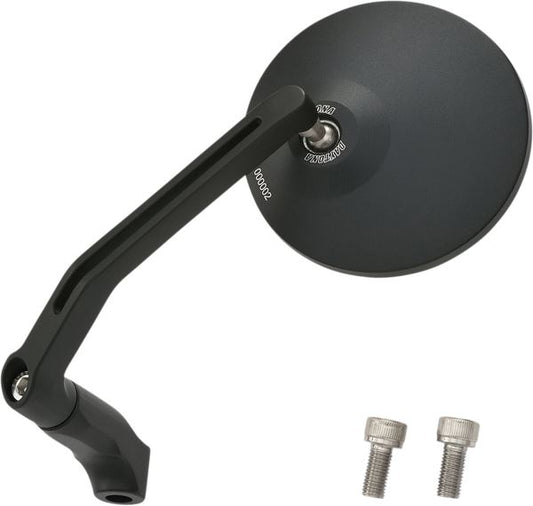 Daytona E-Marked Mirror Black Aluminum Round Handlebar End Side View 89429