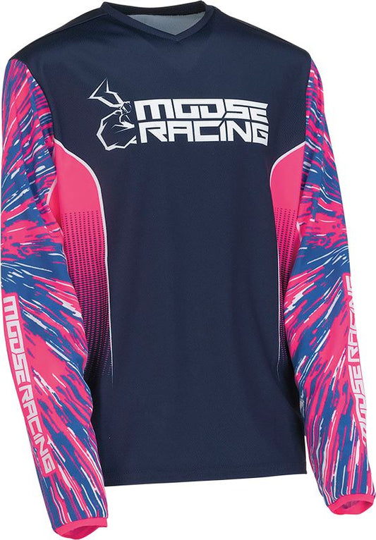 Moose Racing Jersey Youth Agroid Pink/Blue 24 Model