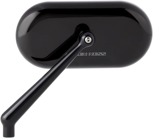 Arlen Ness Forged Oval Mirror Black Aluminum Screw-In Left 13-170