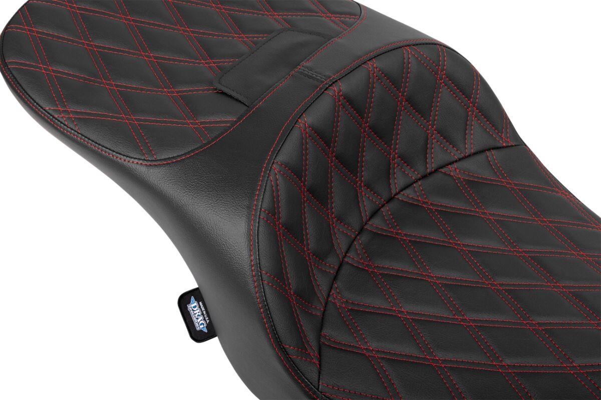 Drag Specialties Freedom Touring Seat For Harley FLHX 2023-2025 Black/Red 4715d