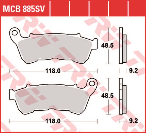 Trw SV Series Sindered Brake Pads For Harley XL 1200 X 2014-2022 MCB885SV