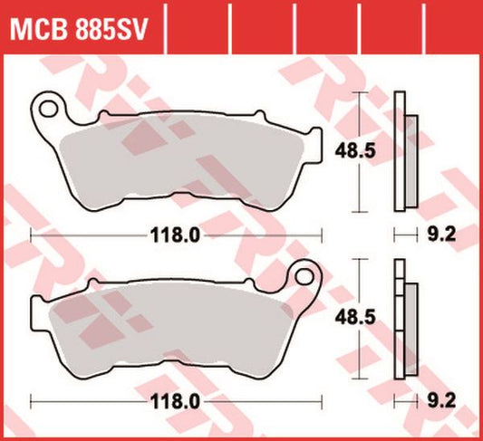 Trw SV Series Sindered Brake Pads For Harley XL 1200 X 2014-2022 MCB885SV