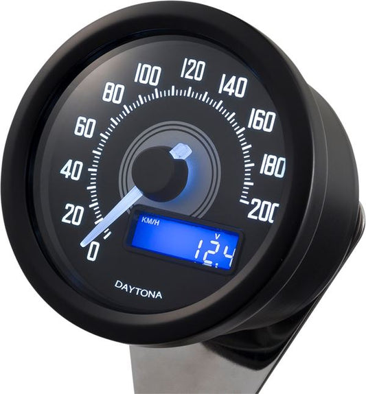 Daytona Black Speedometer ODO 0-99.999 km/miles E-marked Meter Velona60 86863