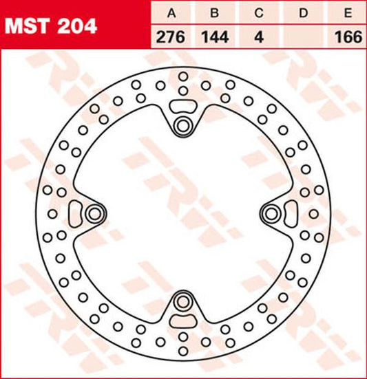 Trw Round Fixed Brake Rotor 250-299mm For Honda XRV 750 1990-2003 Steel MST204
