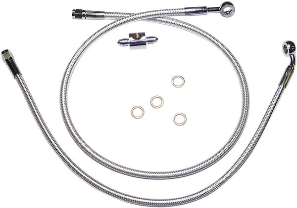 Magnum Shielding Rear Brake Line Kit For Harley FLSTC 1340 1987-1999 3609A