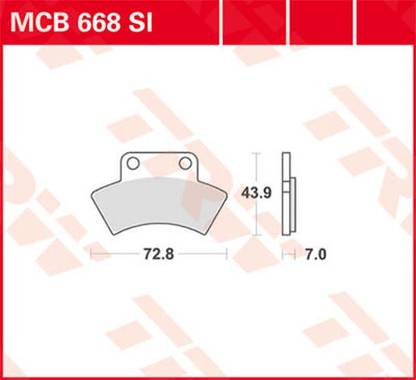 Trw Sindered Off-Road Brake Pads For Polaris Sportsman 500 1985-2013 MCB668SI