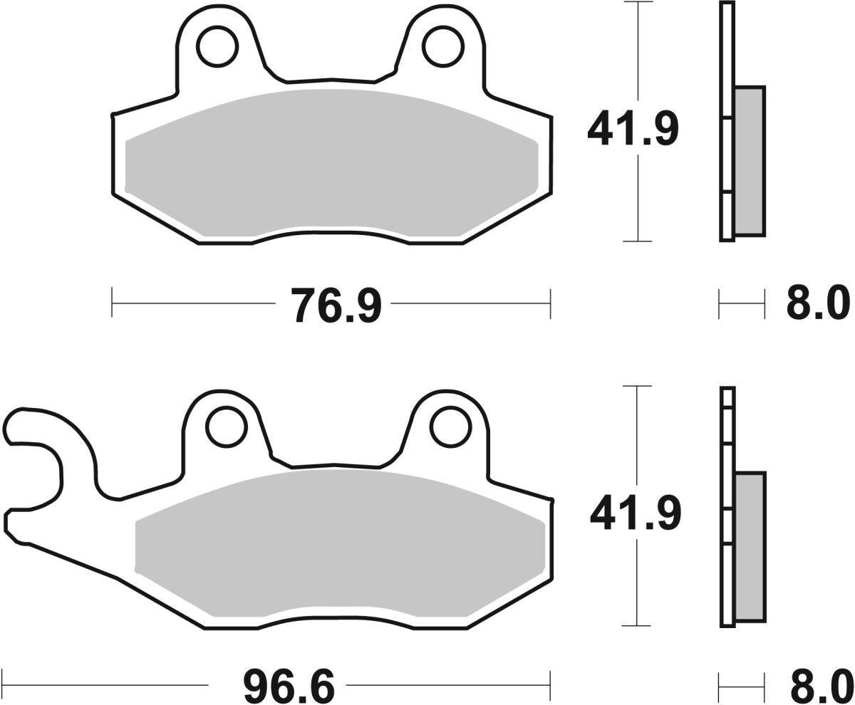 Sbs HF Street Ceramic Organic Brake Pads For Kawasaki KLX 230 1987-2025 611HF