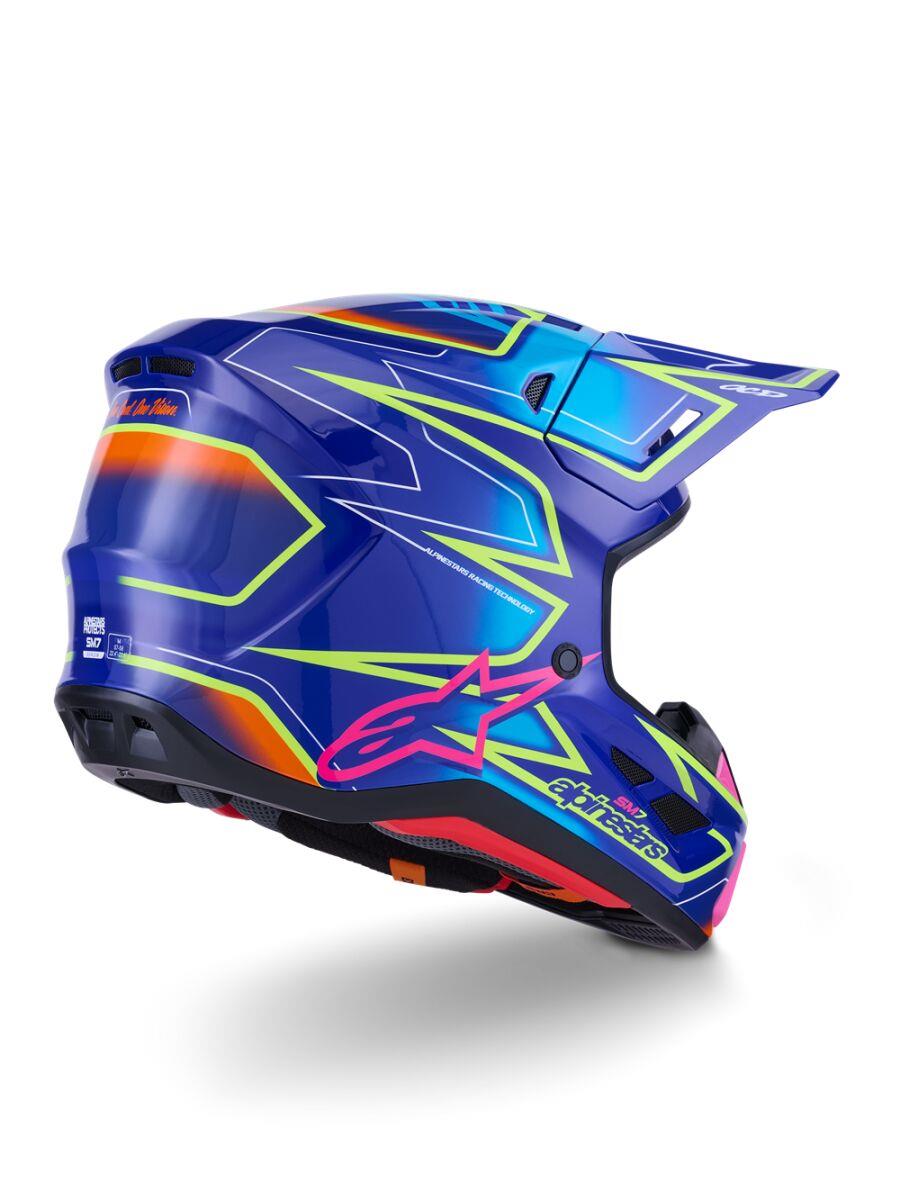 ALPINESTARS SM7 Cast Helmet BLU/YL/PINK 2025 Model