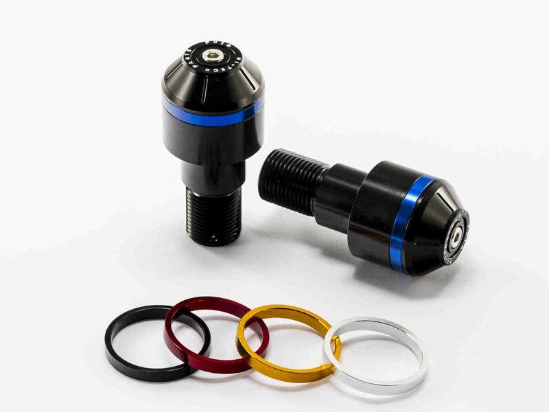 PUIG Short Bar End Weights w/ Coloured Rim Black for Yamaha YZF 125 R/R6 99-18 8173N