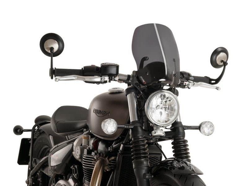 PUIG New Generation Touring Screen Dark Smoke for Triumph Bonneville Bobber 17-20 9437F